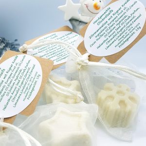 3x Miniseife: Duft Zitronenmelisse mit Rügener Kreide weihnachtlich