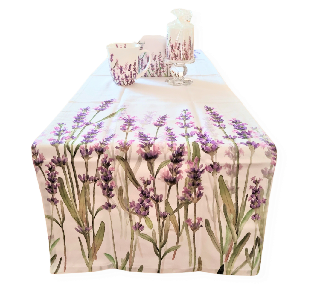 Tischläufer im Lavendel – Design – Manufaktur Naturseifen Handgemacht