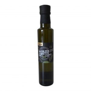 Grünflasche mit Schraubverschluss 250ml mit Olivenöl Limette